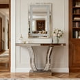 thumbnail image 7 of Noble House Crystal Crush Diamond Silver Wall Mirror,Modern Rectangular Mirror with Beveled Edge,Silver, 7 of 7