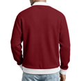 thumbnail image 6 of Men Waffle Sweatshirt Casual Long Sleeve Polo Shirts Loose Lightweight Pullover Tops Fashion Fall Clothes, 6 of 8