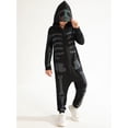 thumbnail image 6 of Usaibhir Boys Girls Halloween Skeleton Costume Unisex Comfy Zip Up Jumpsuit Skull Hoodie Cosplay Outfit for Kids 3-12T, 6 of 10