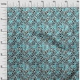thumbnail image 2 of oneOone Silk Tabby Turquoise Green Fabric Animal Skin Sewing Material Print Fabric By The Yard 42 Inch Wide-JFU, 2 of 4