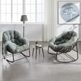 thumbnail image 3 of Outdoor Rattan Rocking Chair,Padded Cushion Rocker Recliner Chair Outdoor for Front Porch, Living Room, Patio, Garden,     
Light Green, 3 of 10