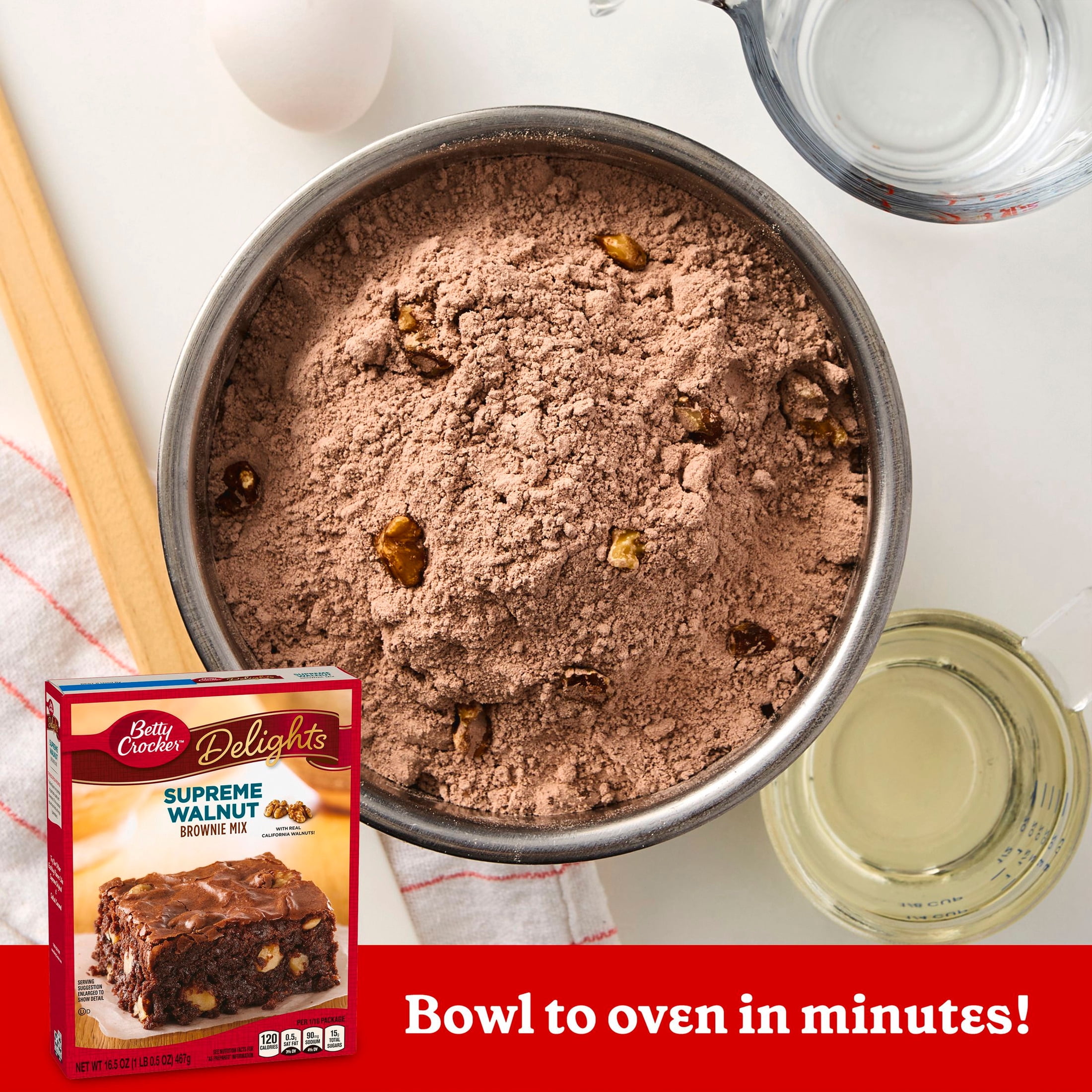 (6 pack) Betty Crocker Delights Supreme Walnut Brownie Mix, 16.5 oz.