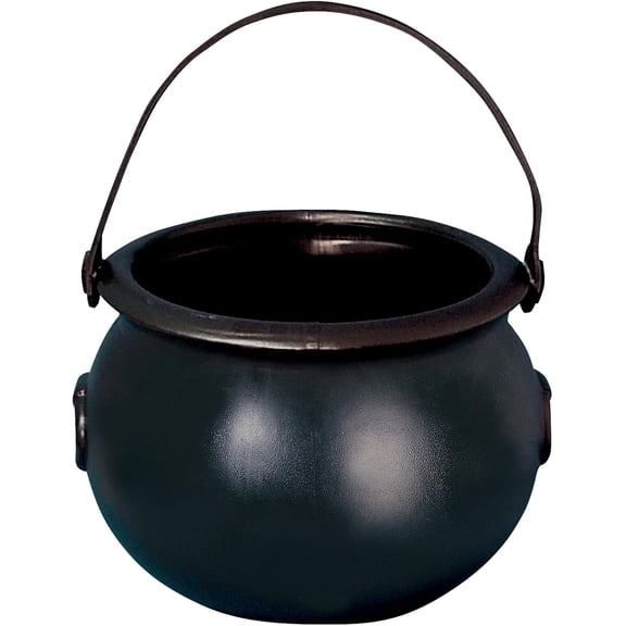 Halloween Plastic Cauldron Bucket - 12.6" Halloween Cauldron for Candy Bowl, Trick or Treat Candy Bowl for Ages 8 , Halloween Decorations