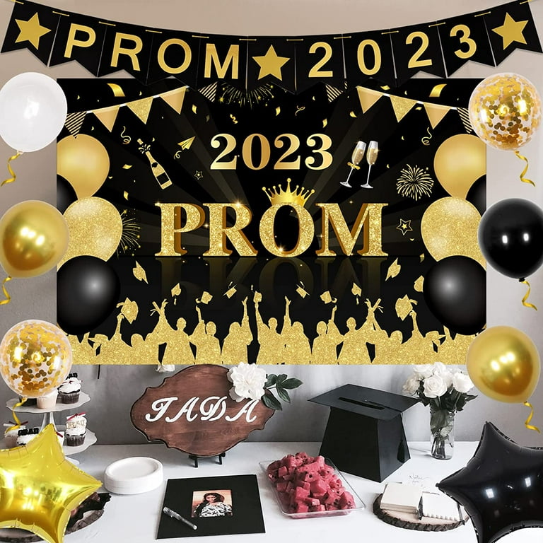 Prom Decorations for Party 2024 Prom Backdrop Prom 2024 Gold and ...