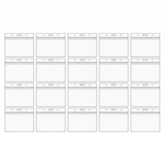 Extra Thick Horizontal ID Card Name Tag Badge Holder with Waterproof Type Resealable Zip (3.14*3.74 Size, 20Packs)