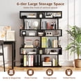 thumbnail image 6 of Costway 1 PCS Bookcase 6-Tier Bookshelf with Anti-Tipping Kit Freestanding Display Shelf Black, 6 of 9