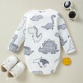 thumbnail image 2 of Odeerbi Baby Boys Girls Clothes Baby Jumpsuit Romper Thin Warm Cotton Jumpsuit 2025 Long Sleeve Climbing Clothes White 0-3 Months, 2 of 4