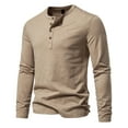 thumbnail image 2 of fartey Casual Henley Tops for Men Slim Fit Button Up Pullover Shirts Lightweight Soft Long Sleeves T-Shirts Thermal Underwear Crewneck Tee Top, 2 of 5