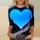 thumbnail image 1 of Xuyuer Valentine's Day 3/4 Sleeve Tee - Ladies' 3/4 Sleeve Printed T-Shirt for Romantic Date Nights, Love-Themed Photo Shoots, Unique Heart Pattern Statement Wear & Couples' Matching Style, 1 of 6