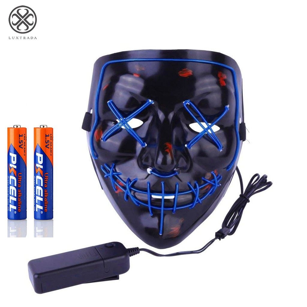 Download Luxtrada Halloween Led Glow Mask El Wire Light Up The Purge Movie Costume Party Aa Battery Yellow Walmart Com Walmart Com PSD Mockup Templates