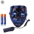 thumbnail image 3 of Luxtrada Halloween LED Glow Mask EL Wire Light Up The Purge Movie Costume Party +AA Battery (Red), 3 of 8