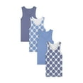 thumbnail image 2 of Buyless Fashion Boys Scoop Neck Tagless Undershirts Soft Cotton Blue Polka Dot Tank Top (4 Pack) - TW21-BD-1-2, 2 of 6