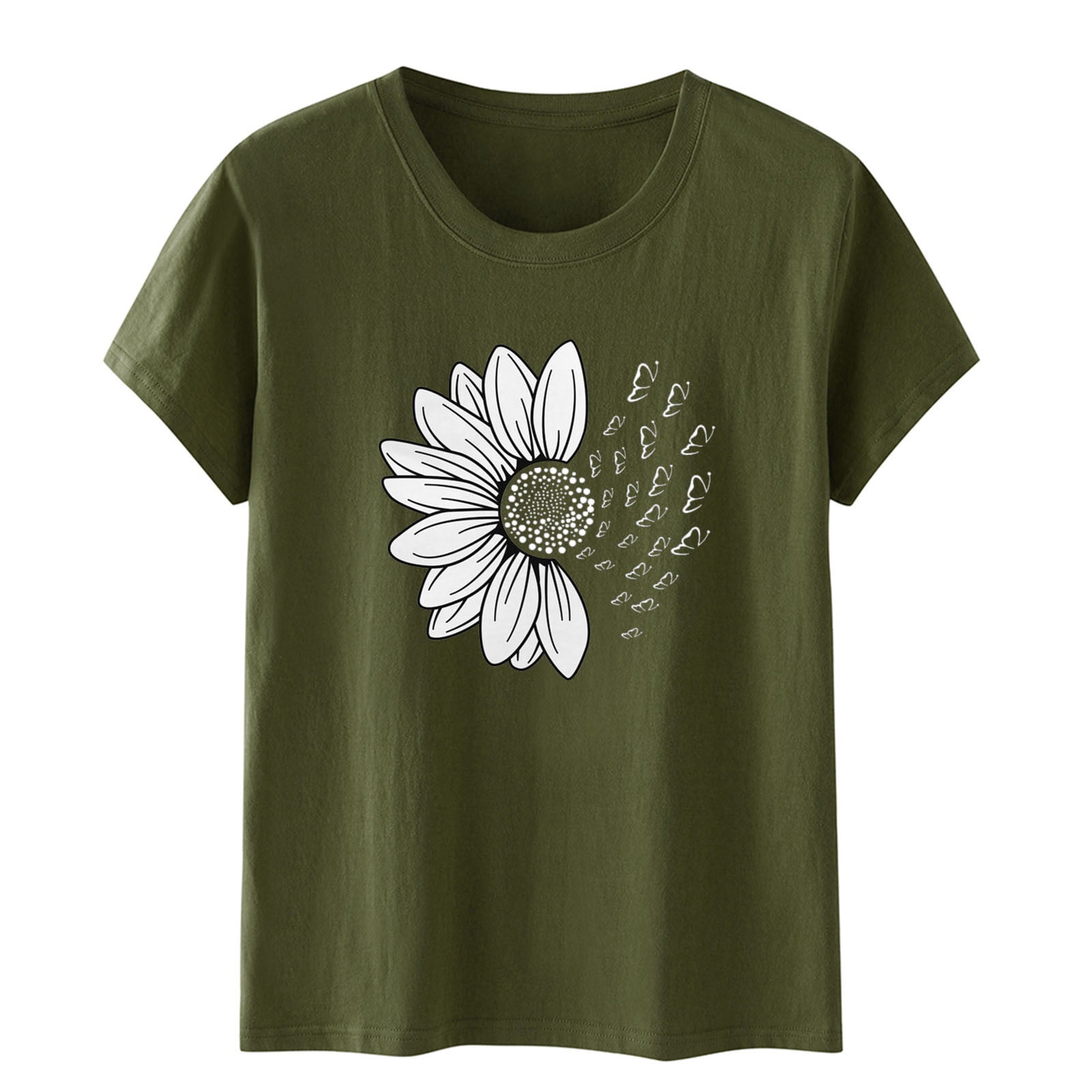 【お気にいる】 Outfmvch Women's Summer T-Shirt, Plus Size, Loose Fit, Short Clothing