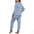 thumbnail image 5 of Women's Pajama Sets Fashion Striped Print Comfortable Pajama Sets with Pants Leisure Crew Neck Long Sleeve Sleepwear Summer Pjs for Women, 5 of 7