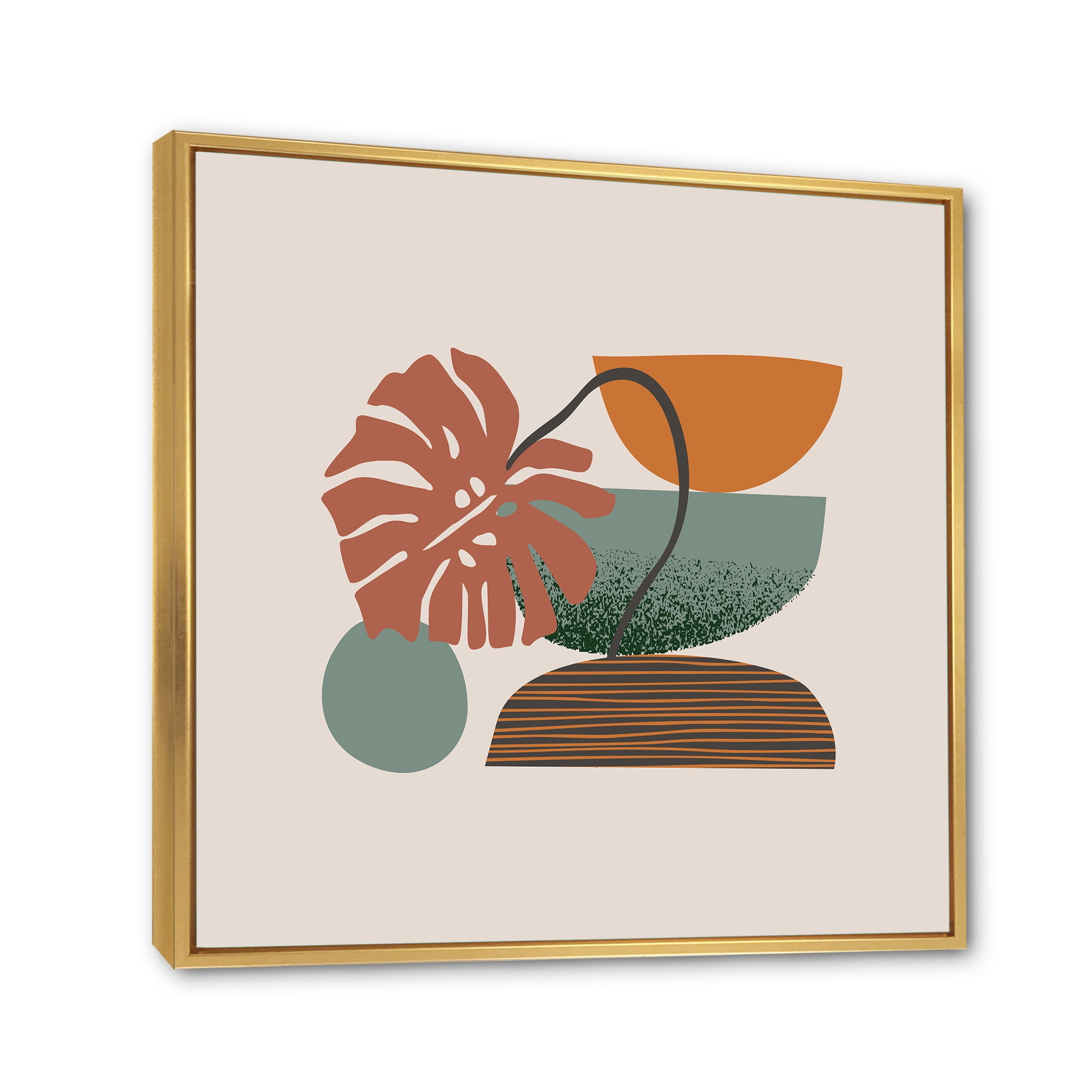 Designart 'Abstract Colorful Geometric Art Collage III' Modern Framed Canvas Wall Art Print