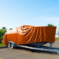 thumbnail image 4 of 10 x 10 Extra Heavy Duty Orange Tarp 3 Ply Reinforced Canopy 6 oz 12 Mil Canopy Tarp (Finished Size 9'.6 x 9'.6), 4 of 5