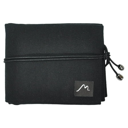 Metier Life Watch Roll for Travel Storage - Canvas and Soft Vegan Suede (4 Watch, Black / Black)