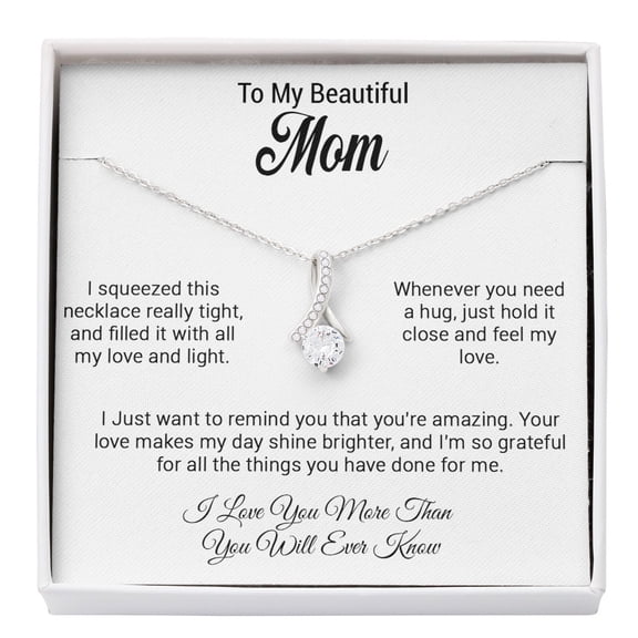 To My Mom Birthday Mother'S Day Special Necklace, A Meaningful Necklace Perfect For Anniversaries Birthdays Valentine V2139, White Alluring Necklace