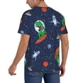 thumbnail image 2 of Picia Dinosaur Astronaut Space Surfing Pattern Mens Polo Shirts Quick Dry Short Sleeve Golf T Shirt Performance Moisture Wicking Casual Workout Baseball T-shirt-XX-Large, 2 of 7