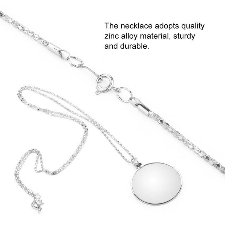 Sterling Silver Magnifying Glass Necklace Silver Monocle 