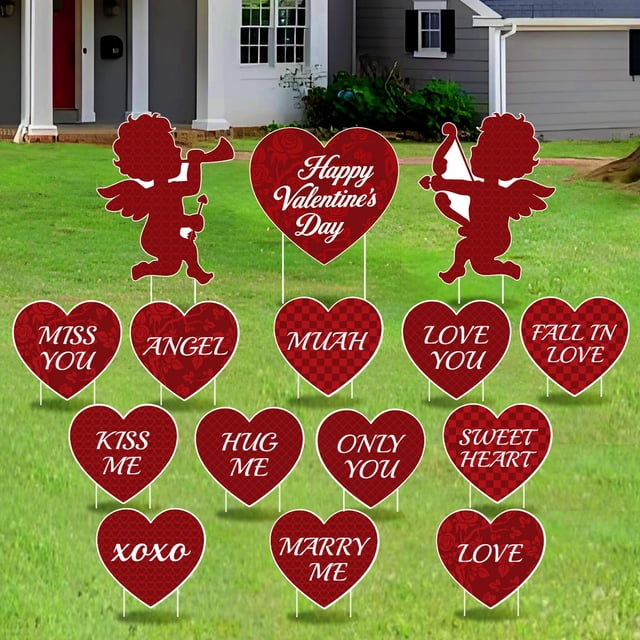 Juego de 15 Carteles para Jardín del Día de San Valentín GXGGUS