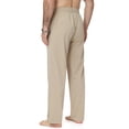 thumbnail image 3 of Xidunhg Men's Linen Pants Casual Beach Summer Pant Elastic Waist Drawstring Lightweight Trousers, 3 of 10