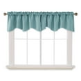 thumbnail image 6 of Deconovo Valance Blackout Scalloped Rod Pocket Curtains for Kitchen Windows, Window Treatment, 52"x18", Sky Blue, 2 Panels, 6 of 7