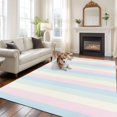 thumbnail image 2 of Area Rug 5'x7', Colorful Striped Non-slip Runner Rug Carpet for Bedside, Rainbow Color Stripes Washable Outdoor Indoor Area Rugs Mat for Entryway/Living Room/Bedroom/Kitchen/Office, 2 of 9