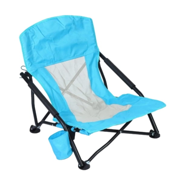 Silla de camping plegable, silla de playa, portátil, ligera, con respaldo alto, asiento de picnic para piscina, pesca, jardín, viajes y playa. Azul