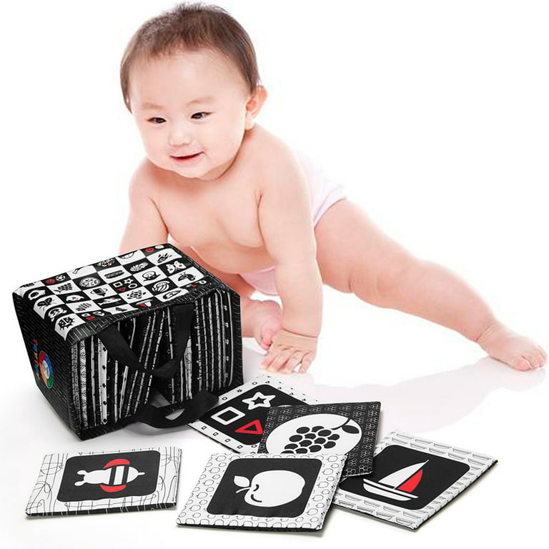 Black And White Baby Sensory Flash Cards Visual Stimulation High Contrast  Cloth