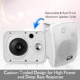 thumbnail image 4 of Pyle Outdoor Waterproof Wireless Bluetooth Speakers Wall/Ceiling Mounted Dual Speakers with Heavy Duty Grill, Universal Mount, Patio, Indoor Use- PDWR64BTW (White), 4 of 8