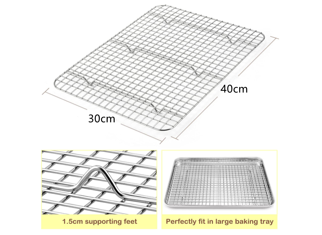 Topboutique 2-Pack Small Cooling Racks for Baking, Stainless Steel Wire Oven Rack Fit Sheet Pan, Cake Cookie Rack for Cooking Cooling Roasting