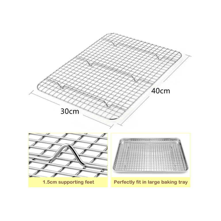  KITCHENATICS Half Sheet Cooling Rack for Cooking and Baking,  Stainless Steel Baking Rack & Wire Rack, Bacon Grill Rack for Oven,  Heavy-Duty Wire Cookie Cooling Rack fits Half Sheet Pan 