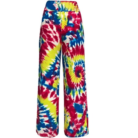 

Honeeladyy Clearance under 10$ Women s Comfy Casual Lounge Pants Tie-dye Wide Leg Baggy Trousers Floral Print Drawstring Palazzo Pajama Pants