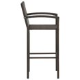 thumbnail image 3 of vidaXL Bar Stools 4 pcs Brown Poly Rattan, 3 of 5