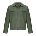 thumbnail image 3 of LpwkSSA Work Coat for Men Plus Size Cargo Solid Color with Multiple Pockets Long Sleeved Hoodless Casual Fashion Jacket Green M, 3 of 9