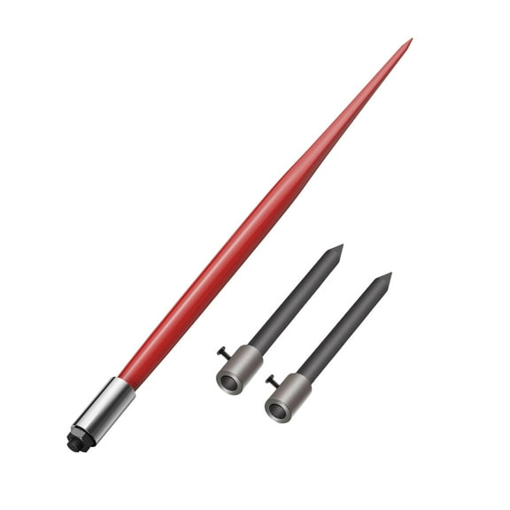 Ataucjin 49" Hay Spear, 4500 Lbs Capacity Bale Spear with 2 Pcs 17" Stabilizer Spears, Hay Bale Spike with Hex Nut & Sleeve, for Buckets Tractors Loaders