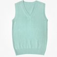 thumbnail image 2 of Teylalorva Women's Solid Color Sweater Vest V-Neck Sleeveless Fall Winter Layer Top Mint Green Size L, 2 of 4