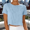 thumbnail image 5 of Ruimatai Women's Crew Neck Short Sleeve Cropped Top Casual Loose Fit Crop Tee for Daily Wear & Summer Outings, 5 of 8