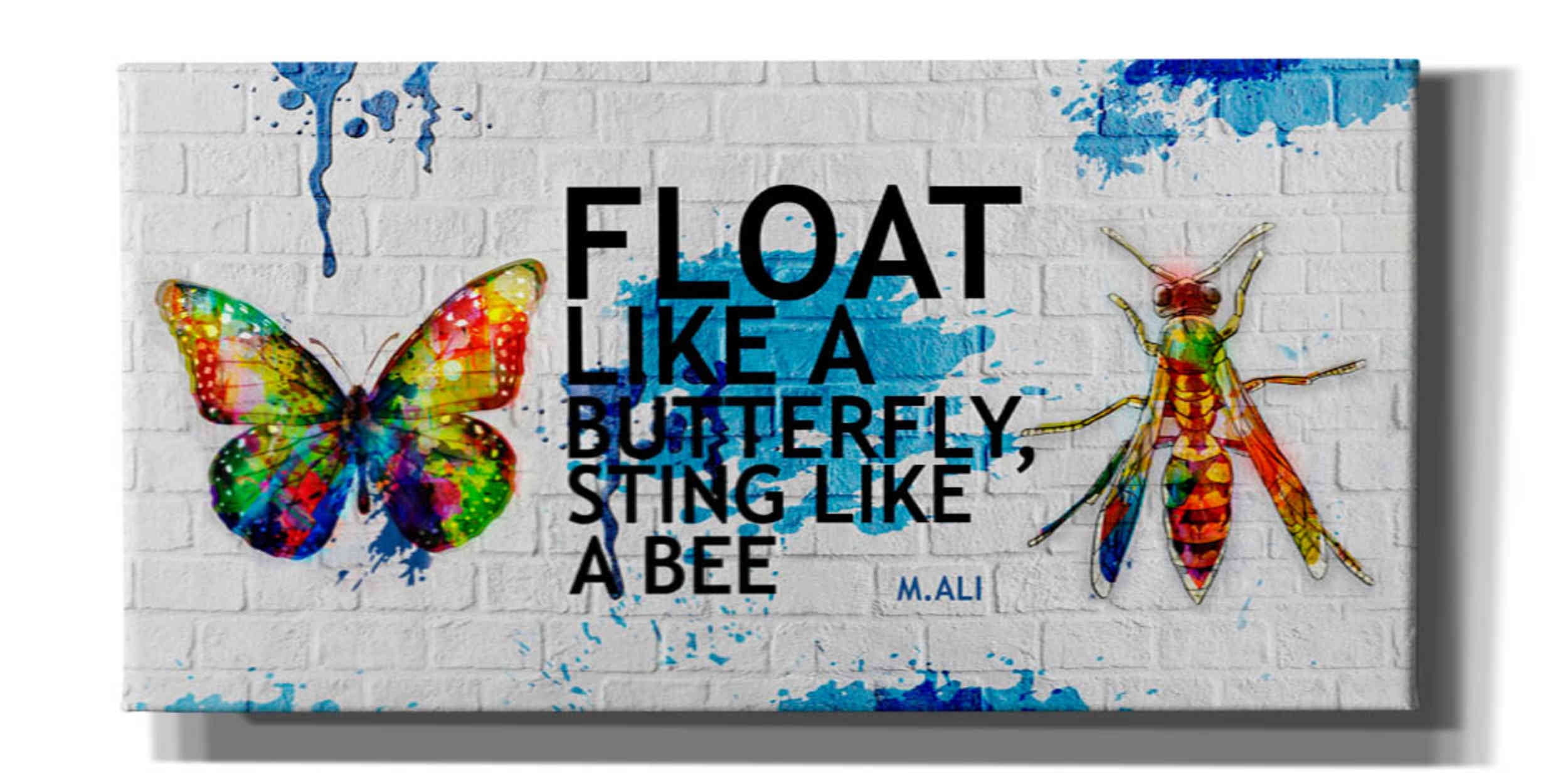 Epic Graffiti 'Float Like a Butterfly, Sting Like a Bee' Canvas Wall