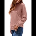 thumbnail image 3 of Sudadera de Mujer con Cuello Redondo, Larga, Corte Asimétrico y Dobladillo Curvo Rosa M, 3 of 7