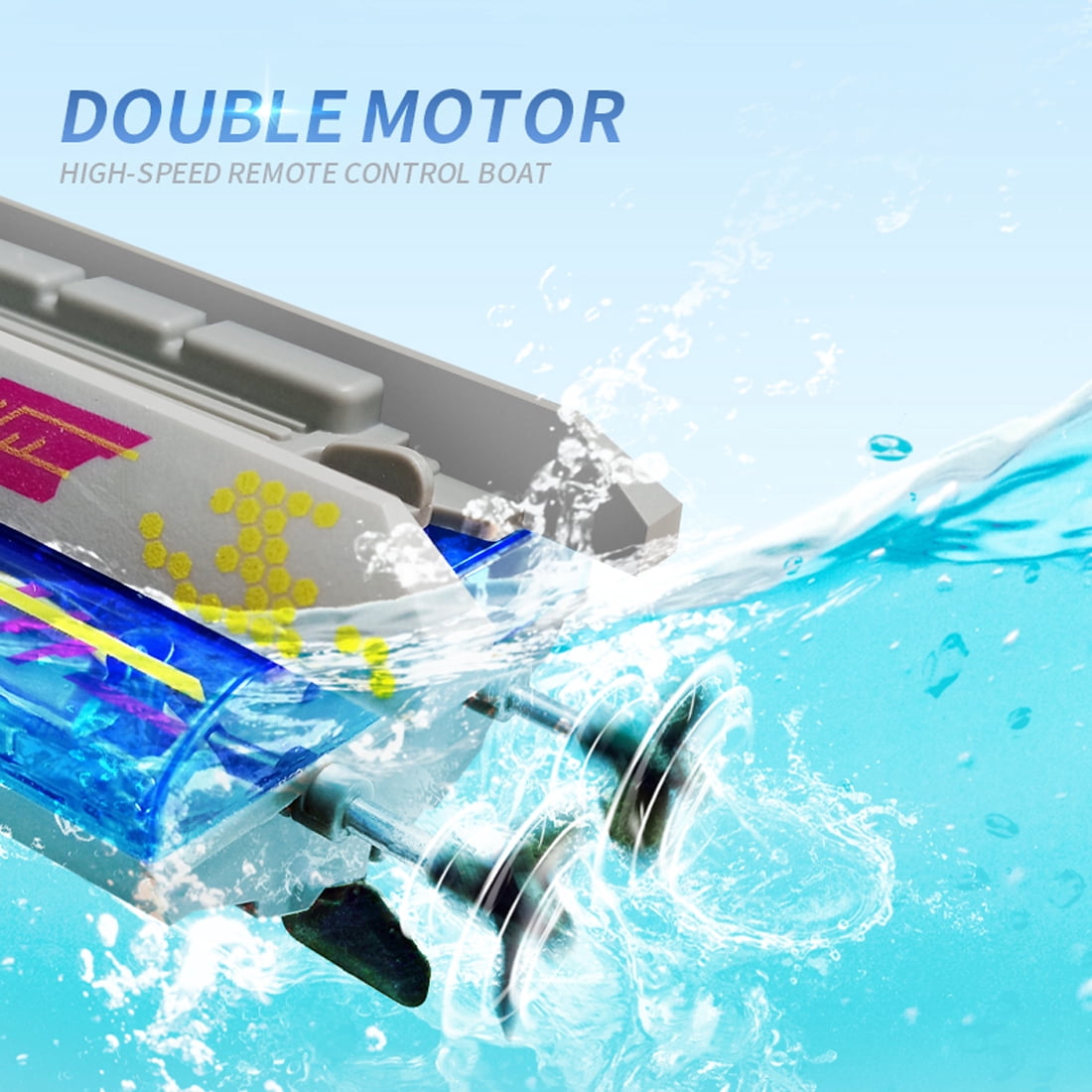 RC Boat for Adult with LED Light, 2.4G 20 KM/H High Speed Remote Control Racing Boat, Waterproof Speedboat Suitcase for Lakes & Pools - Single Control