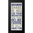 thumbnail image 2 of Reed, Tara 10x18 Black Modern Framed Museum Art Print Titled - Playroom Rules vertical, 2 of 5
