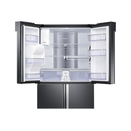 Samsung - Family Hub 28 Cu. Ft. 4-Door Flex French Door  Fingerprint Resistant Refrigerator - Black stainless steel