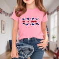 thumbnail image 3 of Chemisier à Manches Courtes à Col Rond Imprimé Drapeau Britannique pour Enfants, Tissu en Polyester, Tenue Décontractée pour l'École, Coupe Douce et Confortable, Haut Estival et Printanier Respirant, Lavable à la Machine, 3 of 5