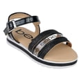 thumbnail image 2 of bebe Fashion Sparkly Flat Sandals for Girls, Black (Size 3), 2 of 7