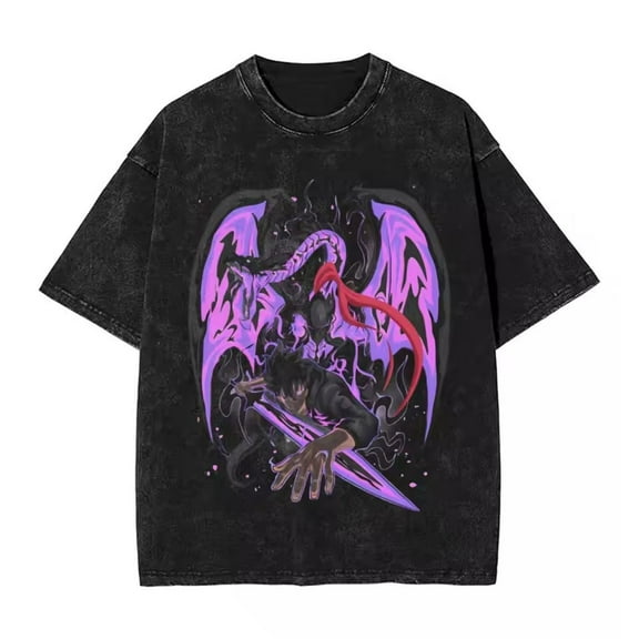 Solo Leveling Harajuku Short-Sleeved T-shirt Women's Men's Round Neck T-shirt Fashion Summer Tops