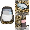 thumbnail image 4 of Black and Brown Leopard Print 17" School Backpacks for Teens,Waterproof Oxford Fabric,S-Shape Padded Straps for School,Travel,Hiking,Camping, 4 of 6