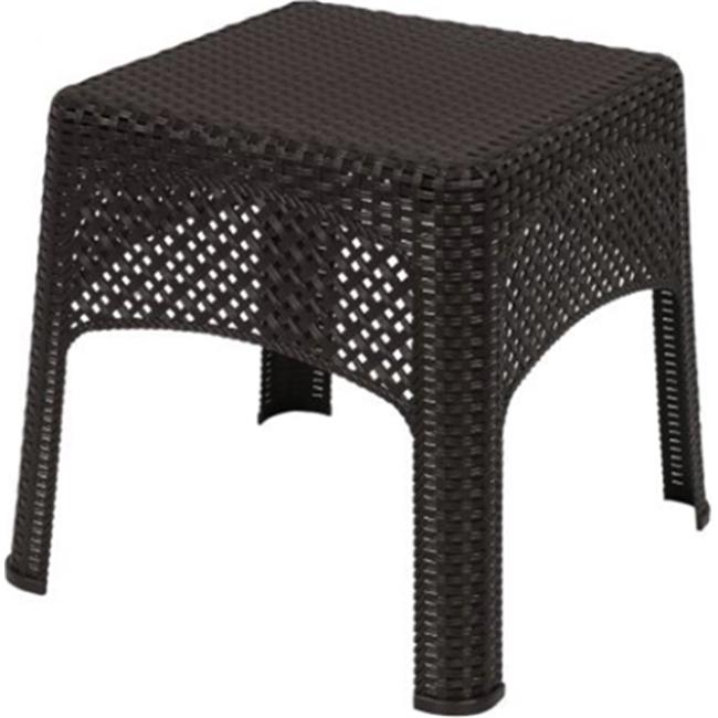 Woven Side Table, Gray