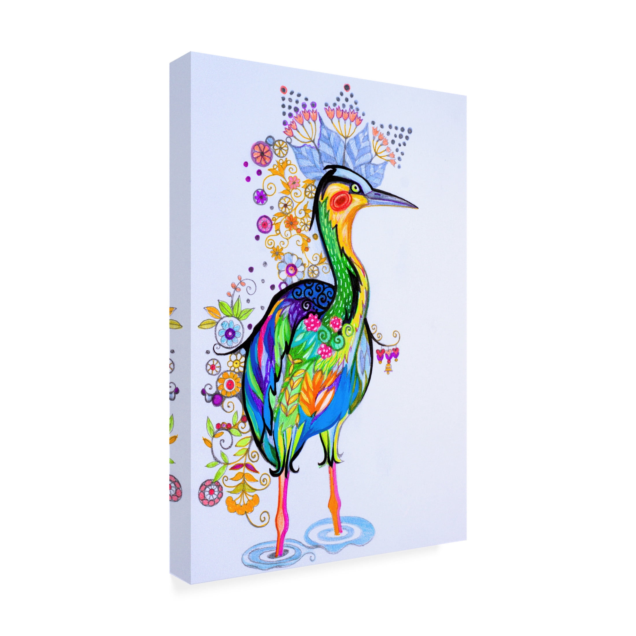 Canvas Wall Art - Oxana Zaika 'Heron' Wall Art for Living Room, Bedroom, or Office Décor by Trademark Fine Art - 16 x 24 Inches
